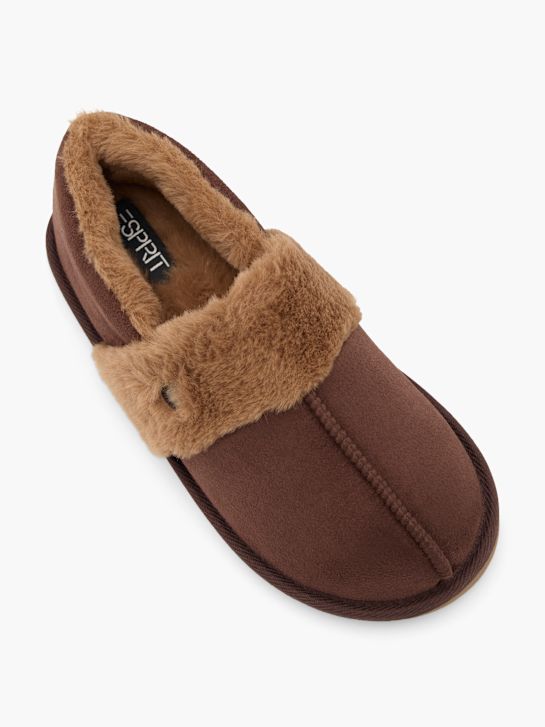 esprit de pelúcia chinelo marrom deichmann