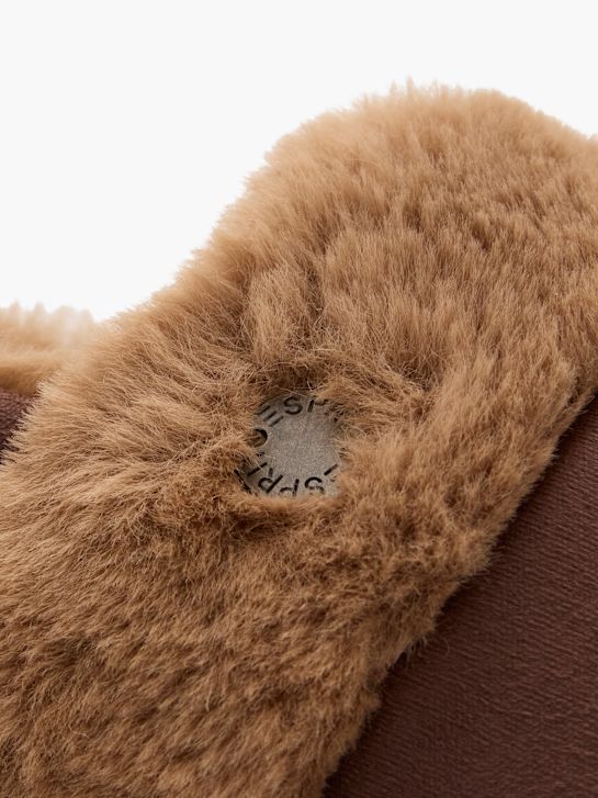 esprit de pelúcia chinelo marrom deichmann