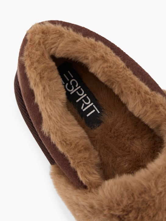 esprit de pelúcia chinelo marrom deichmann