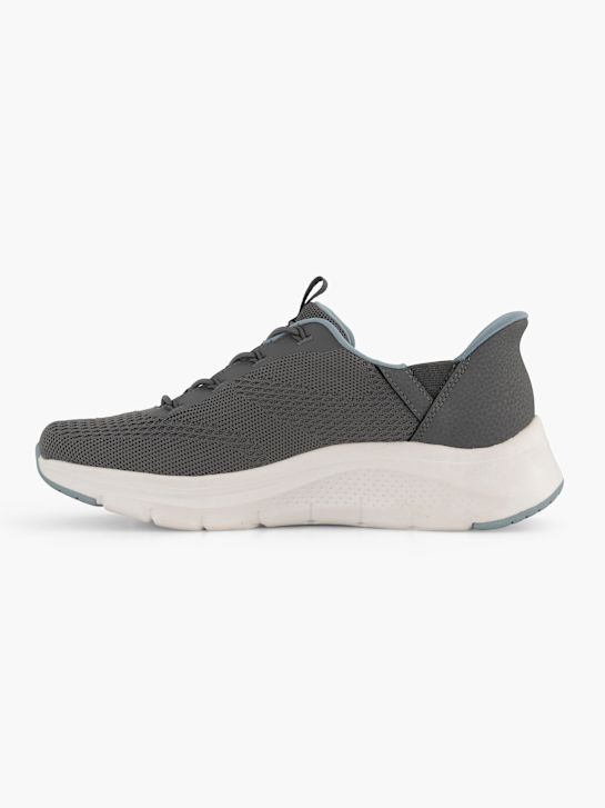 skechers arco conforto amp swift ajuste slip-on treinador cinza deichmann