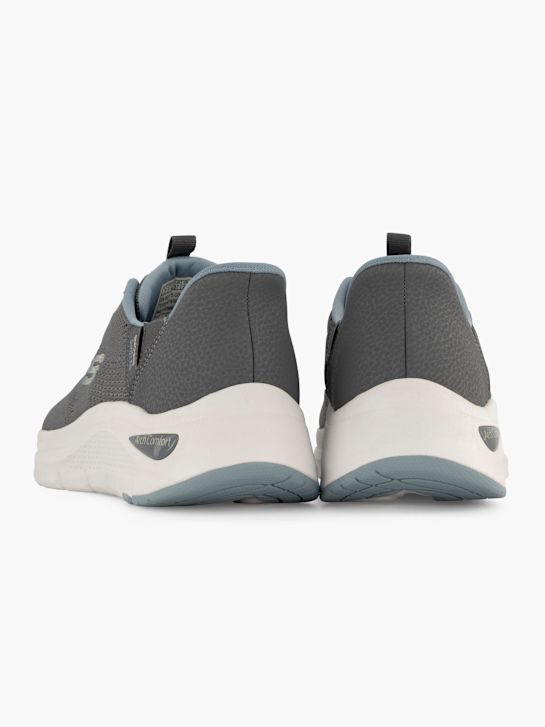 skechers arco conforto amp swift ajuste slip-on treinador cinza deichmann