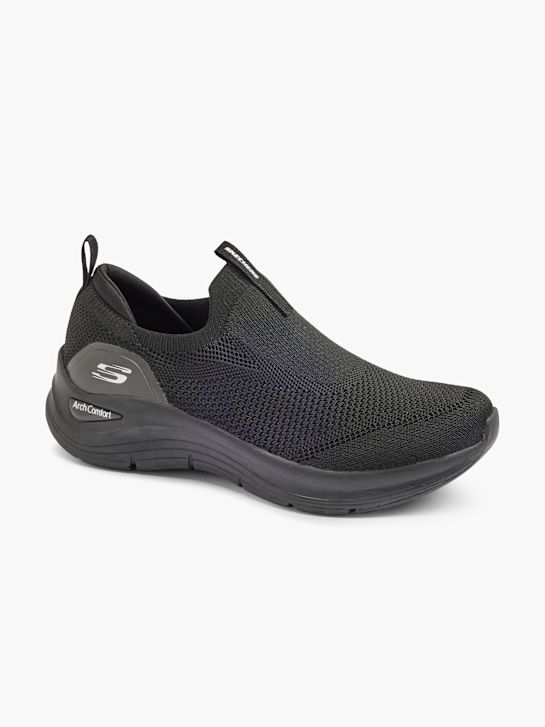 skechers arco de conforto slip-on treinador preto deichmann