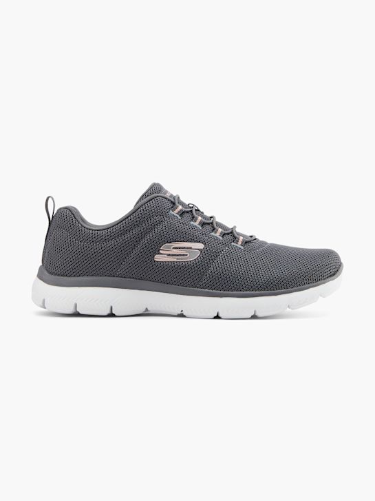 skechers pura genialidade otimista mistura slip-on treinador cinza deichmann