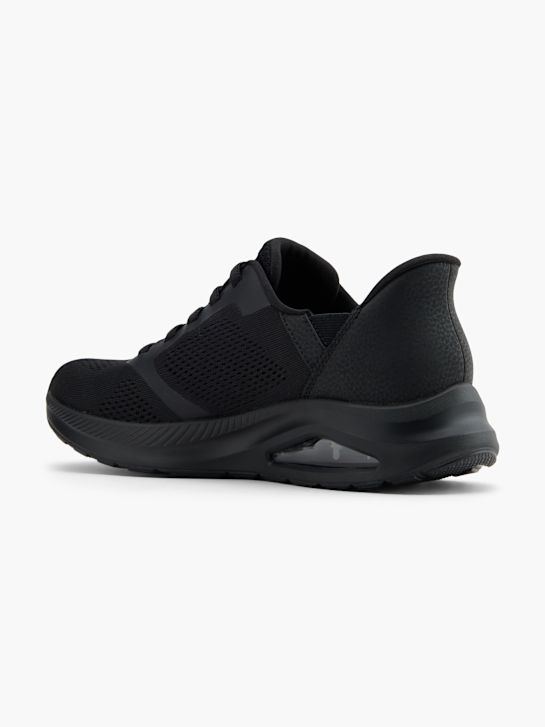 skechers con air amp swift ajuste slip-on treinador preto deichmann