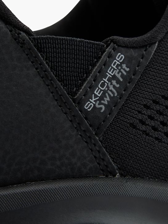 skechers con air amp swift ajuste slip-on treinador preto deichmann