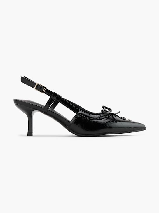 passarela slingback calcanhar preto deichmann