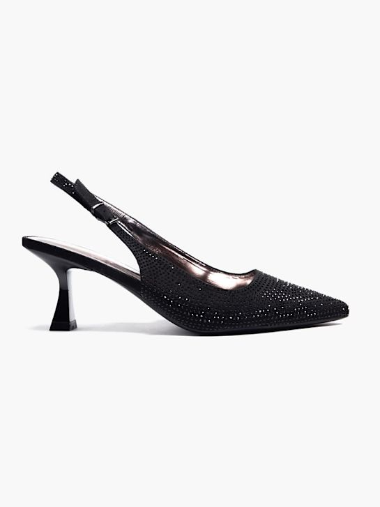passarela slingback calcanhar preto deichmann