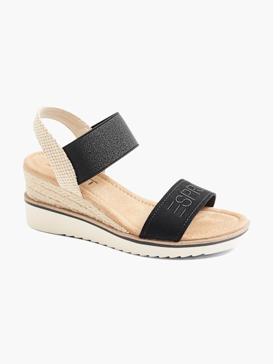 esprit sandália de salto preto deichmann