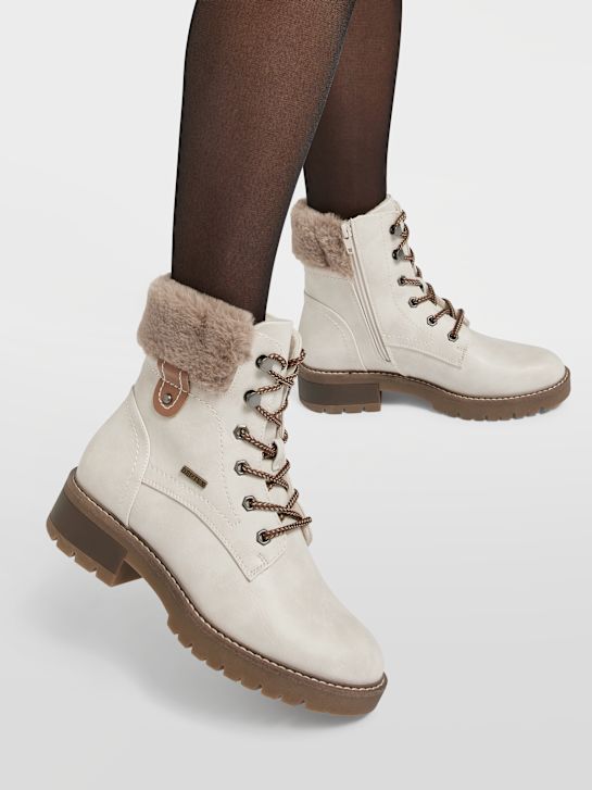 land rover lace-up bota offwhite deichmann