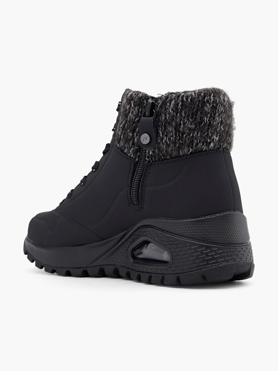 skechers uno robusto lace-up bota preta deichmann