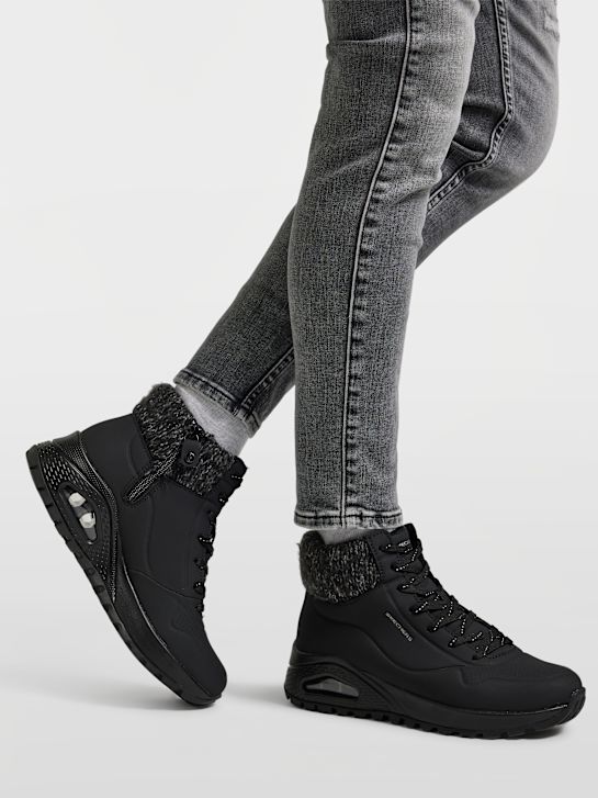 skechers uno robusto lace-up bota preta deichmann