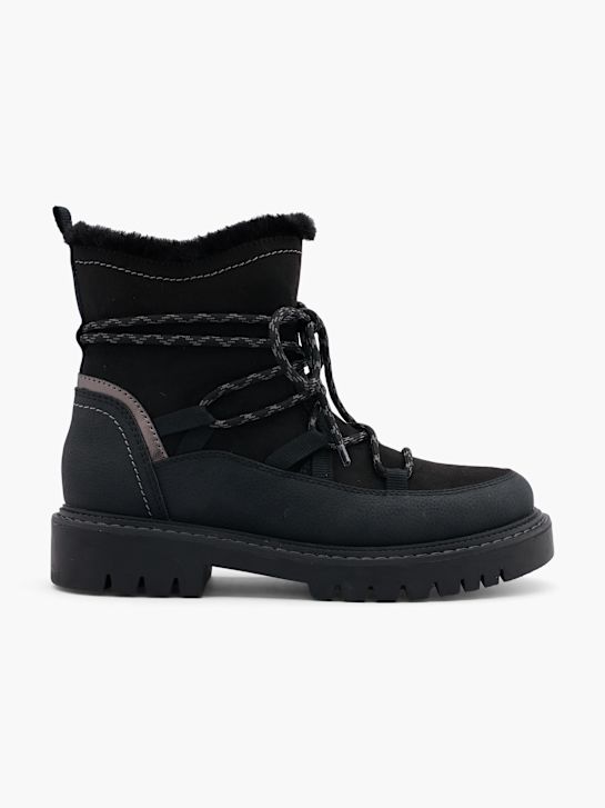 passarela lace-up bota preta deichmann