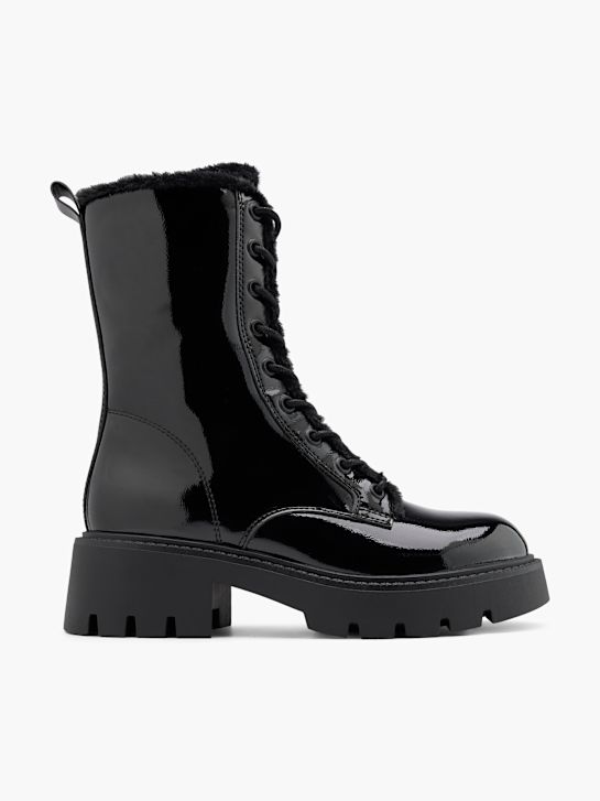 passarela lace-up bota preta deichmann